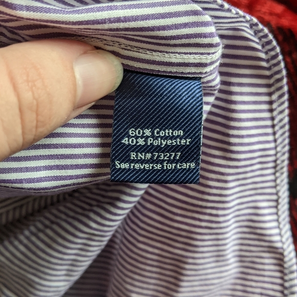 !LOWEST OFFER! Croft and Barrow Purple & White striped button down, XXL - Picture 3 of 6